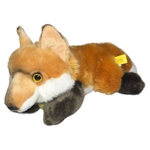 Miyoni Red Fox Plush Laying Stuffed Animal Aurora 11 Inch Realistic Woodland